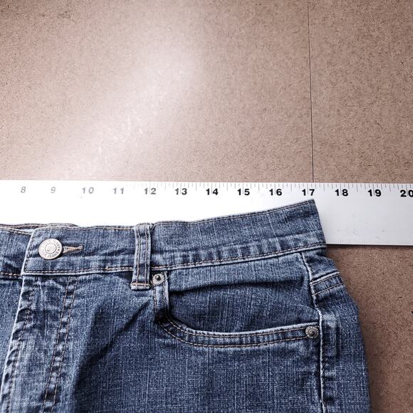 Vintage Old Navy Ultra Low Waist Boot-Cut Jeans Womens 10R Blue Med Stone Wash - Picture 3 of 11